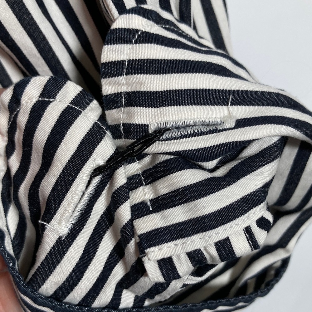 Vintage Lauren Ralph Lauren Striped "Banker" Shirt – Black & White Sz 1x - Picture 13 of 15